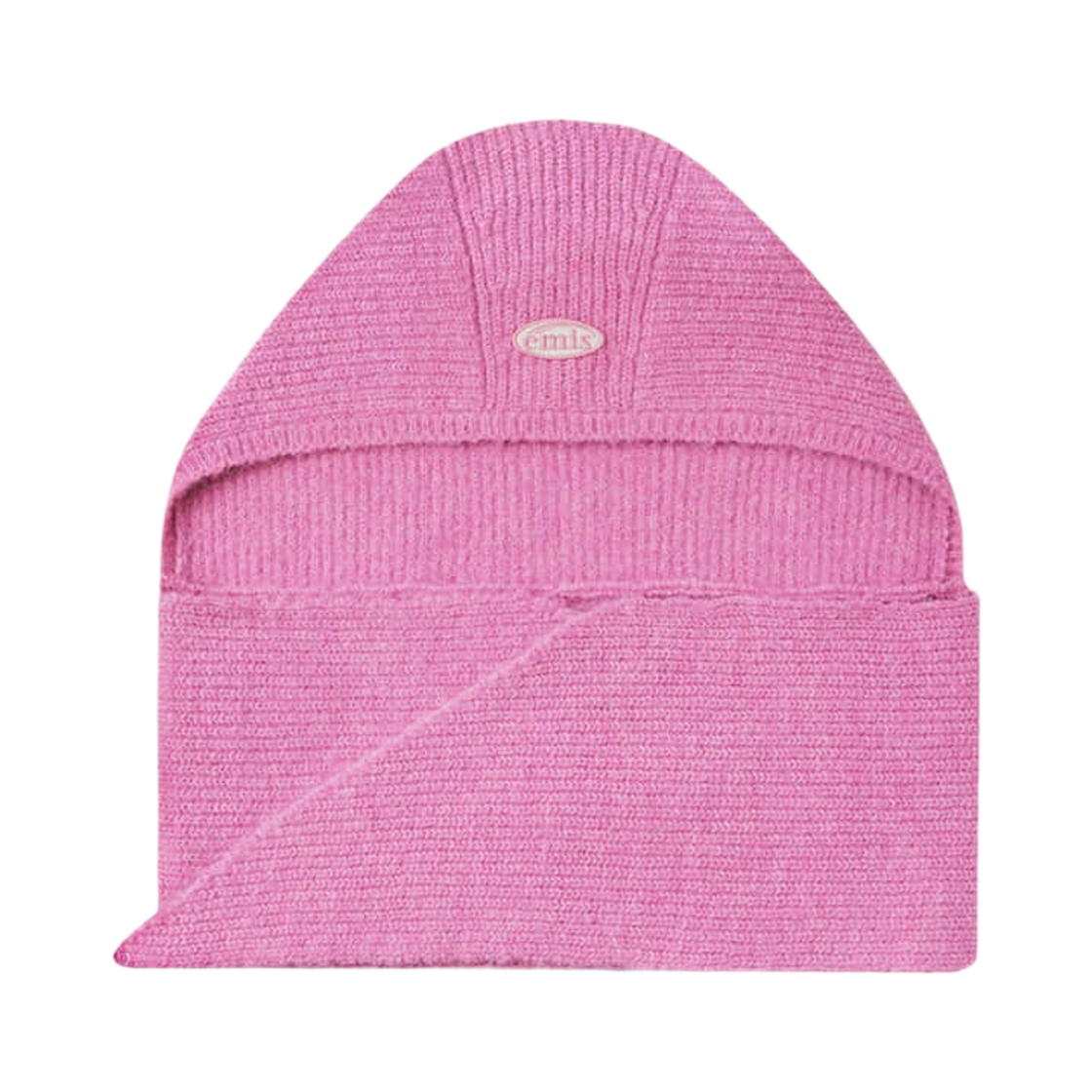 이미스 니트 후드 머플러 핑크(Emis Knit Hoodie Muffler Pink)