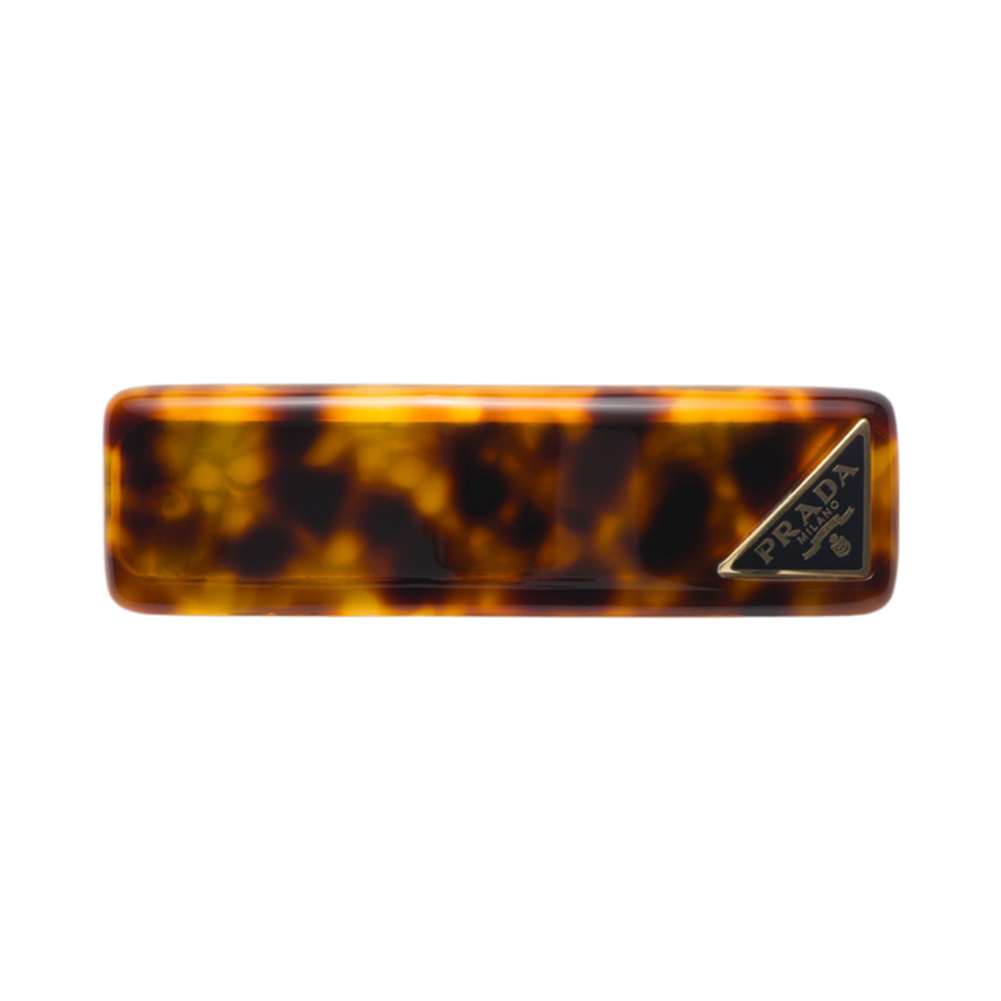 1IF135-2CN4-F03U2 (W) Prada Plexiglas Hair Clip Honey/Tortoiseshell