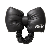(W) Emis Padded Ribbon Hair Tie Black