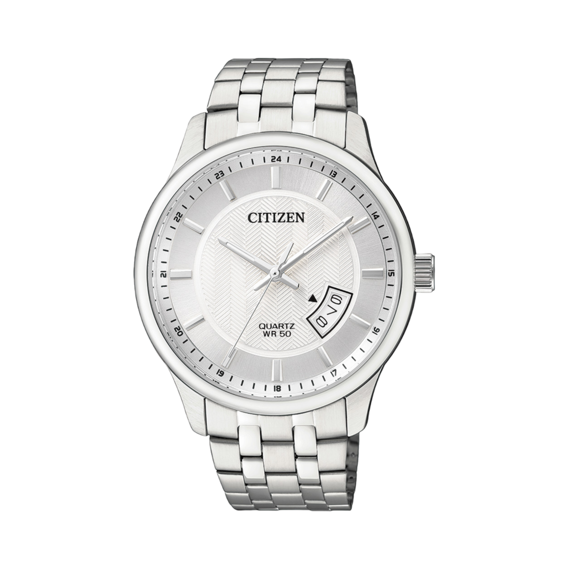 시티즌 쿼츠 40mm 스테인리스 스틸 화이트 실버(Citizen Quartz 40mm Stainless Steel White Silver) - 1