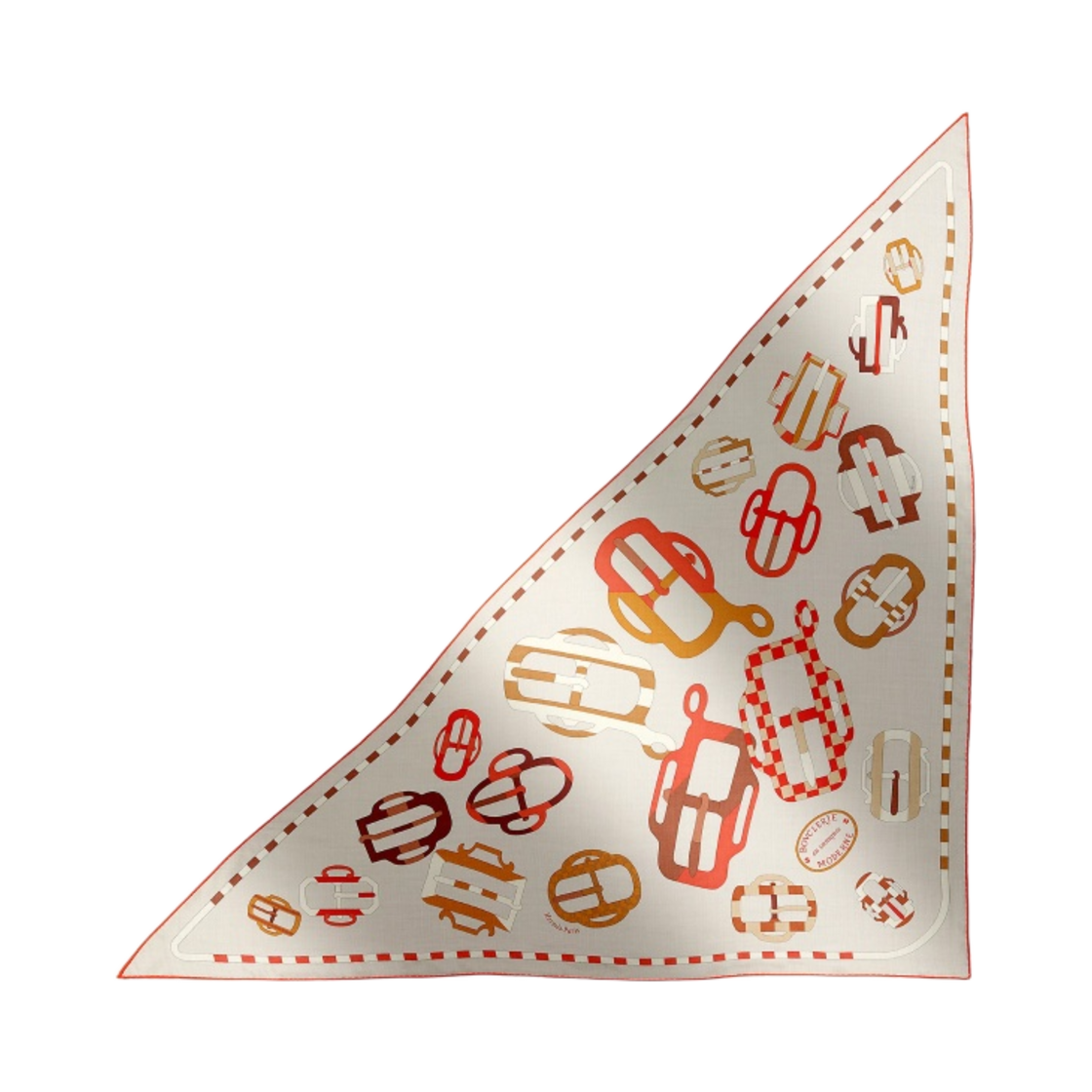 (W) 에르메스 부클레리 모던 엔 카사크 자이언트 트라이앵글 그레주 오랑쥬 모르도레