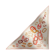 (W) Hermes Bouclerie Moderne En Casaques Giant Triangle Grege Orange Mondore