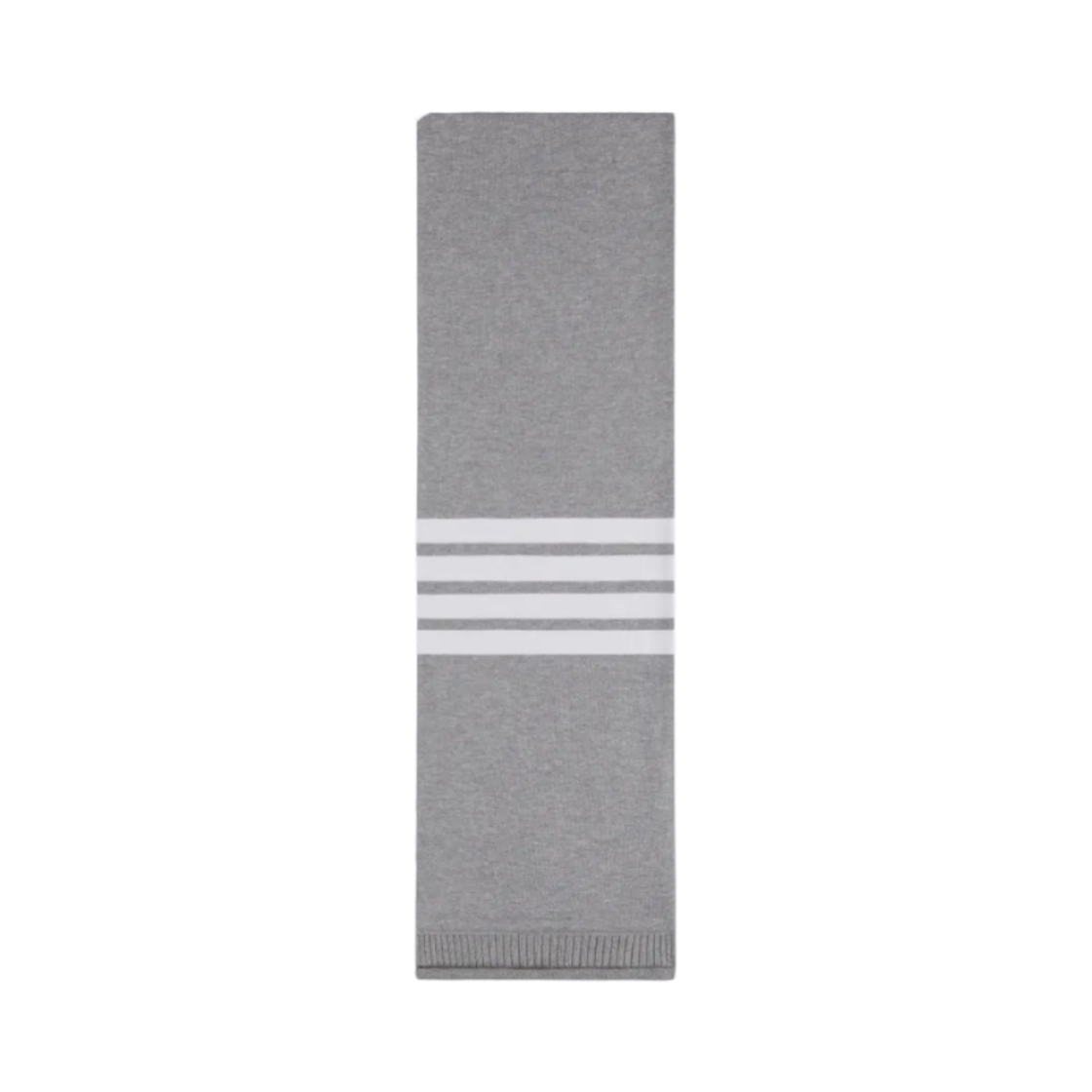 UJH002A-03037-055 Thom Browne Classic 4-Bar Loopback Scarf Grey