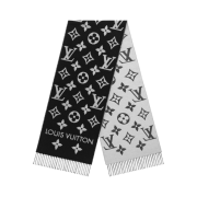 (W) Louis Vuitton LV Essential Muffler Black