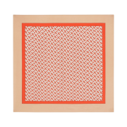 (W) Burberry Monogram Print Silk Square Scarf Vermilion