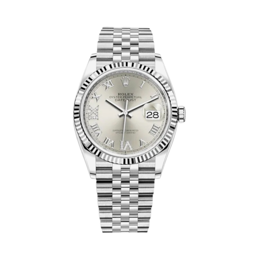 Rolex Datejust 36mm 126234 Silver Roman Diamond-Set Jubilee