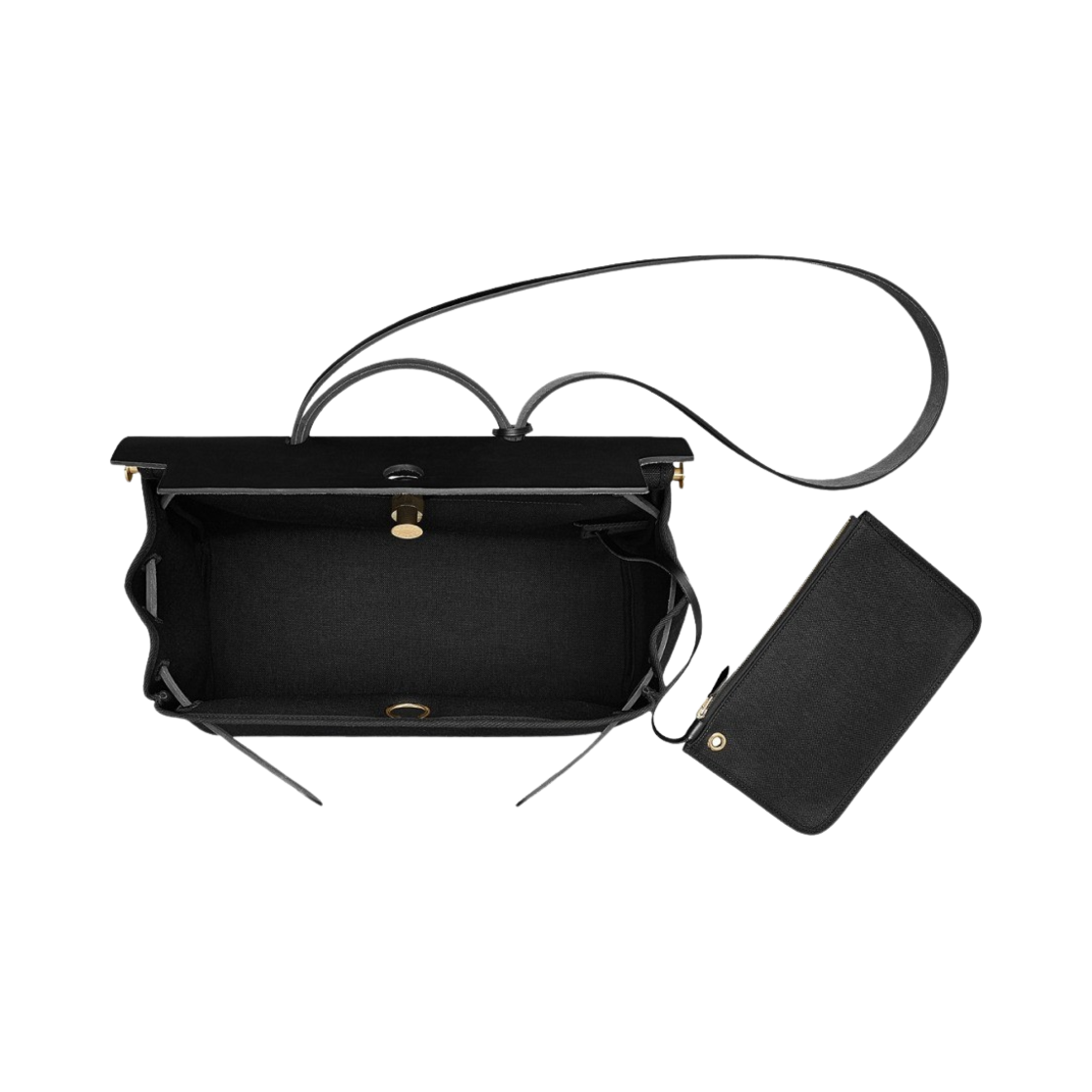 에르메스 에르백 집 39 백 밀리터리 캔버스 헌터 카우하이드 & 골드 하드웨어 누아(Hermes Herbag Zip 39 Bag Military Canvas Hunter Cowhide & Gold Noir) - 3