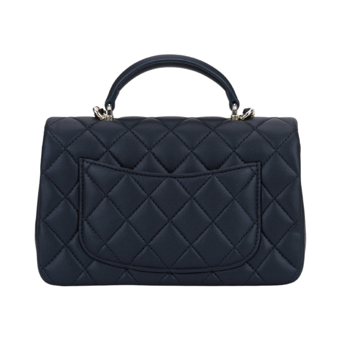 샤넬 핸들 장식의 미니 플랩백 램스킨 & 골드 메탈 다크 네이비(Chanel Mini Flap Bag with Top Handle Lambskin & Gold Dark Navy) - 2