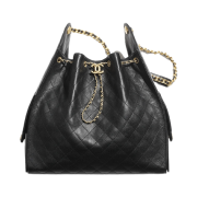 Chanel 25 Large Handbag Grained Calfskin & Gold Black