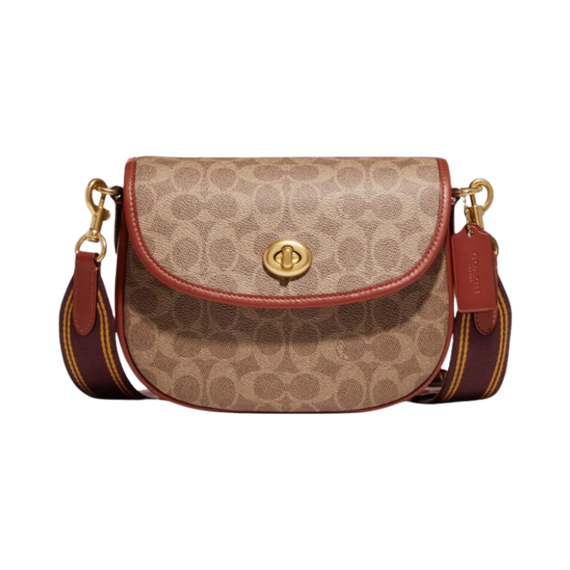 코치 윌로우 새들백 시그니처 캔버스 탄 러스트(Coach Willow Saddle Bag in Signature Canvas Tan Rust) - 1