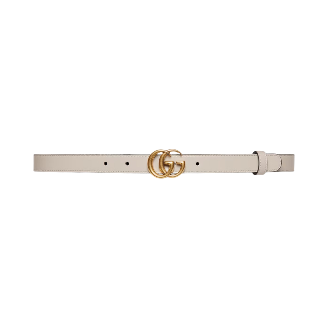 (W) 구찌 GG 마몽 씬 벨트 라이트 그레이 스웨이드((W) Gucci GG Marmont Thin Belt Light Grey Suede) - 1