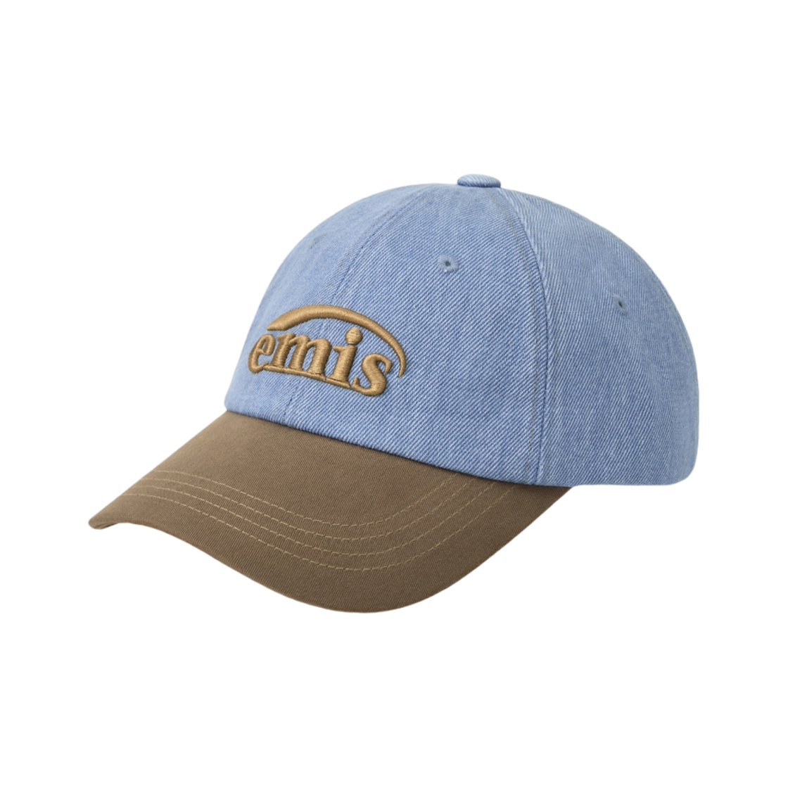 이미스 워시드 데님 볼캡 라이트 블루 데님 브라운(Emis Washed Denim Ball Cap Light Blue Denim Brown) - 2