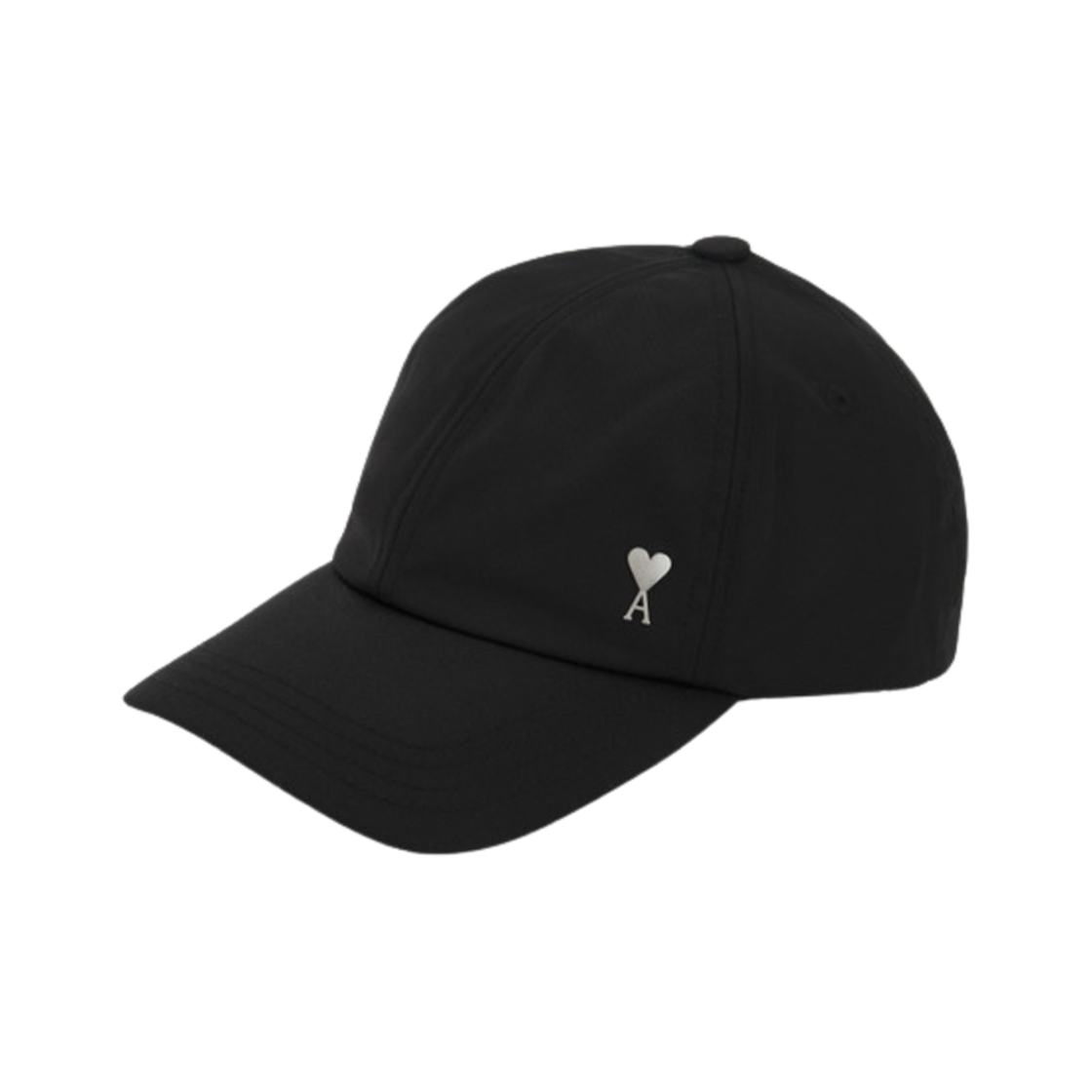 아미 스몰 하트 로고 나일론 코튼 테크니컬 트윌 스터드캡 블랙 실버(AMI de Coeur Nylon Cotton Technical Twill Studs Cap Black Silver) - 1