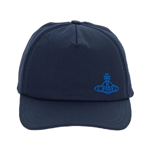 Vivienne Westwood Logo Embroidered Cotton Cap Navy