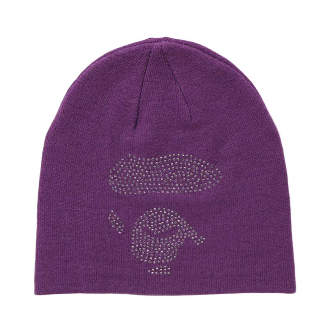 베이프 에이프 페이스 스톤 니트 캡 퍼플(BAPE Ape Face Stone Knit Cap Purple) - 1
