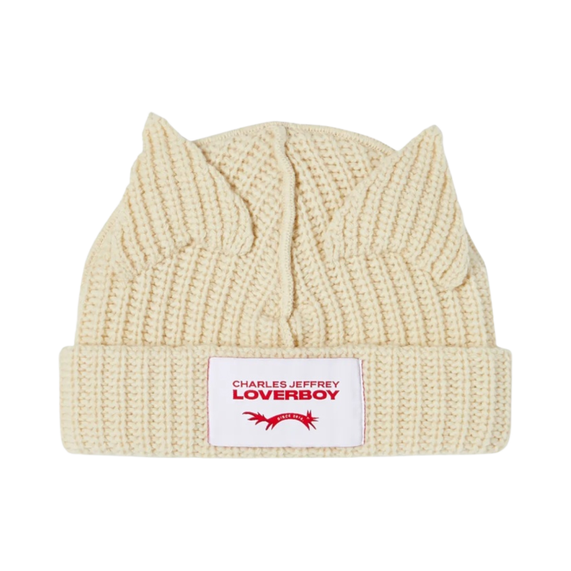 - Charles Jeffrey Loverboy Chunky Ears Beanie Ecru (Without Medals)