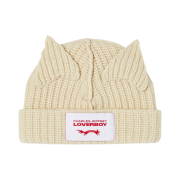 Charles Jeffrey Loverboy Chunky Ears Beanie Ecru (Without Medals)