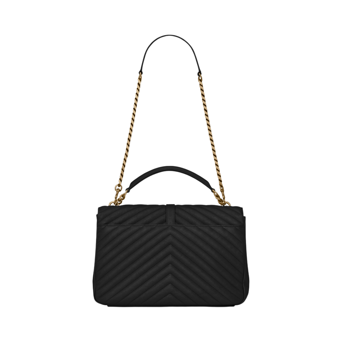 생로랑 퀼티드 레더 클래식 라지 컬리지 골드 체인백 블랙(Saint Laurent College Large Chain Bag in Quilted Leather Black) - 4