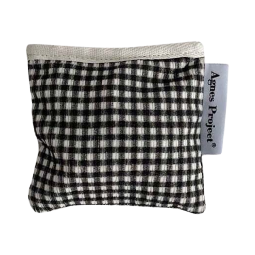AP-P00000BJ Agnes Project Square Check Pouch Small Black