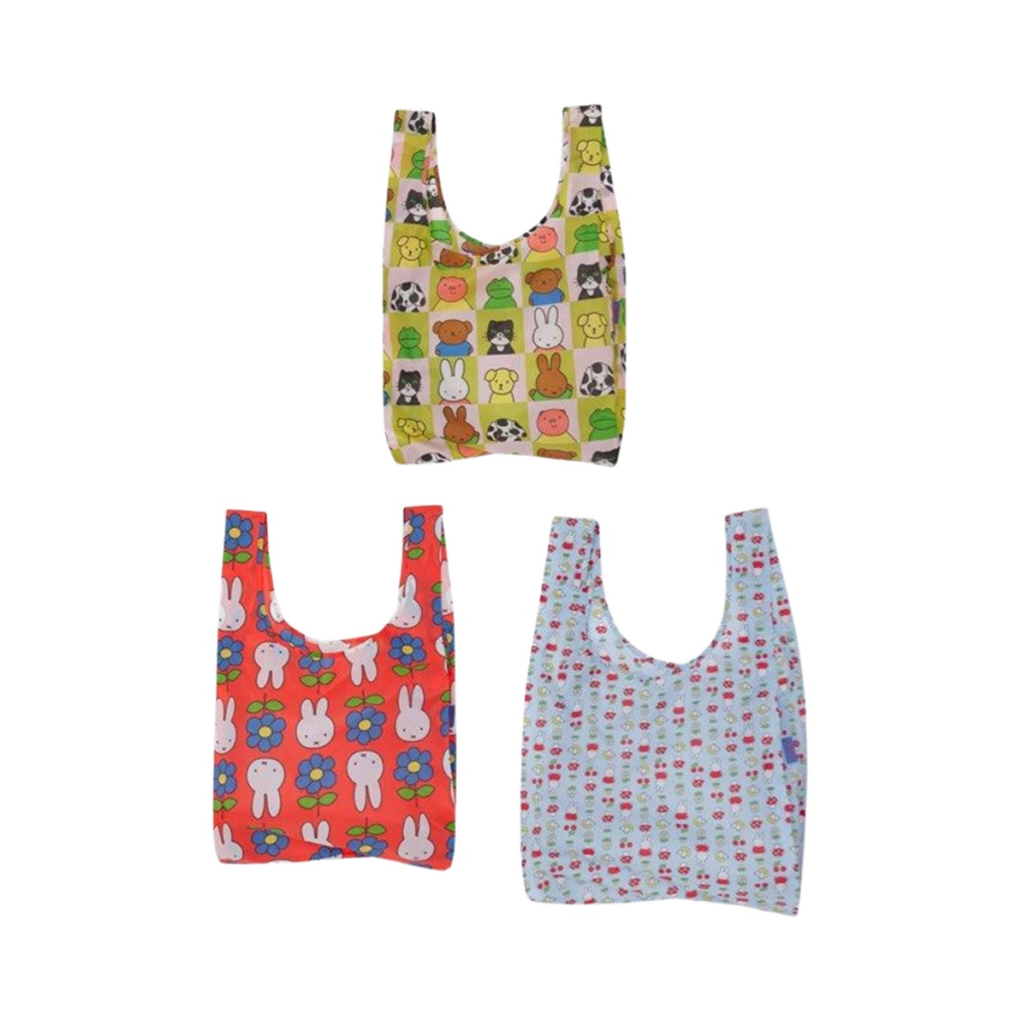 미피 x 바쿠 스탠다드 바쿠 백 미피 (3개 세트)(Miffy x Baggu Standard Baggu Bag Miffy (Set of 3))