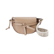 Loewe Mini Gate Dual Bag in Soft Calfskin and Jacquard Sand