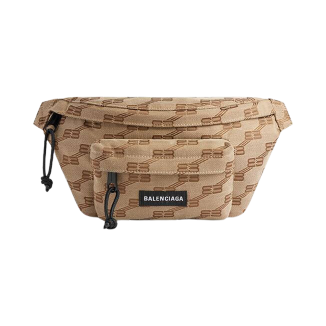 발렌시아가 시그니쳐 미디움 벨트팩 BB 모노그램 자카드 캔버스 베이지(Balenciaga Signature Medium Beltpack BB Monogram Jacquard Canvas Beige) - 1