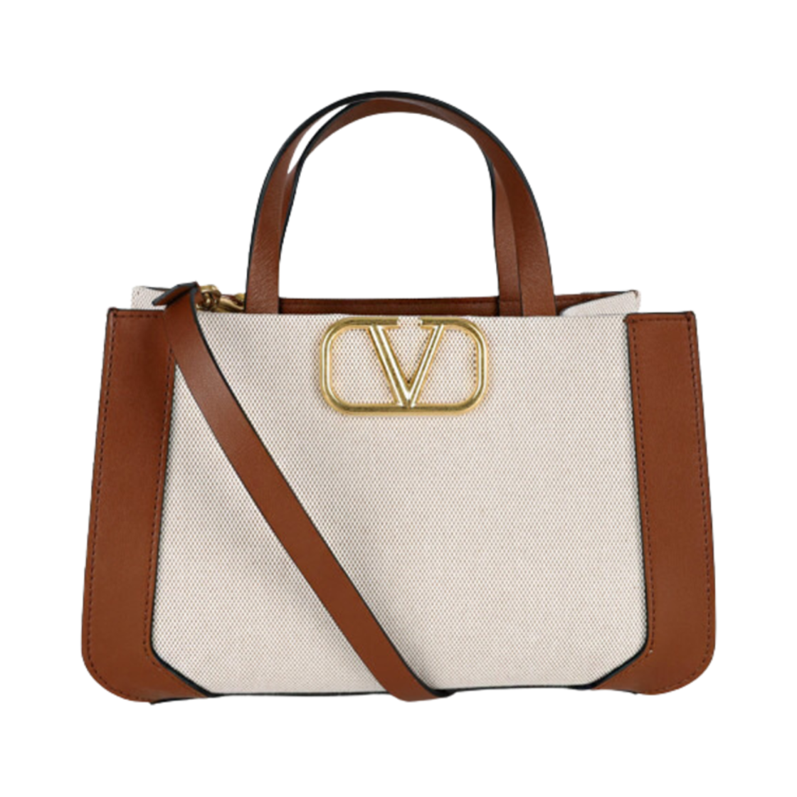 B0K96YJHV8S Valentino Vlogo Signature Tote Bag Beige Saddle Brown