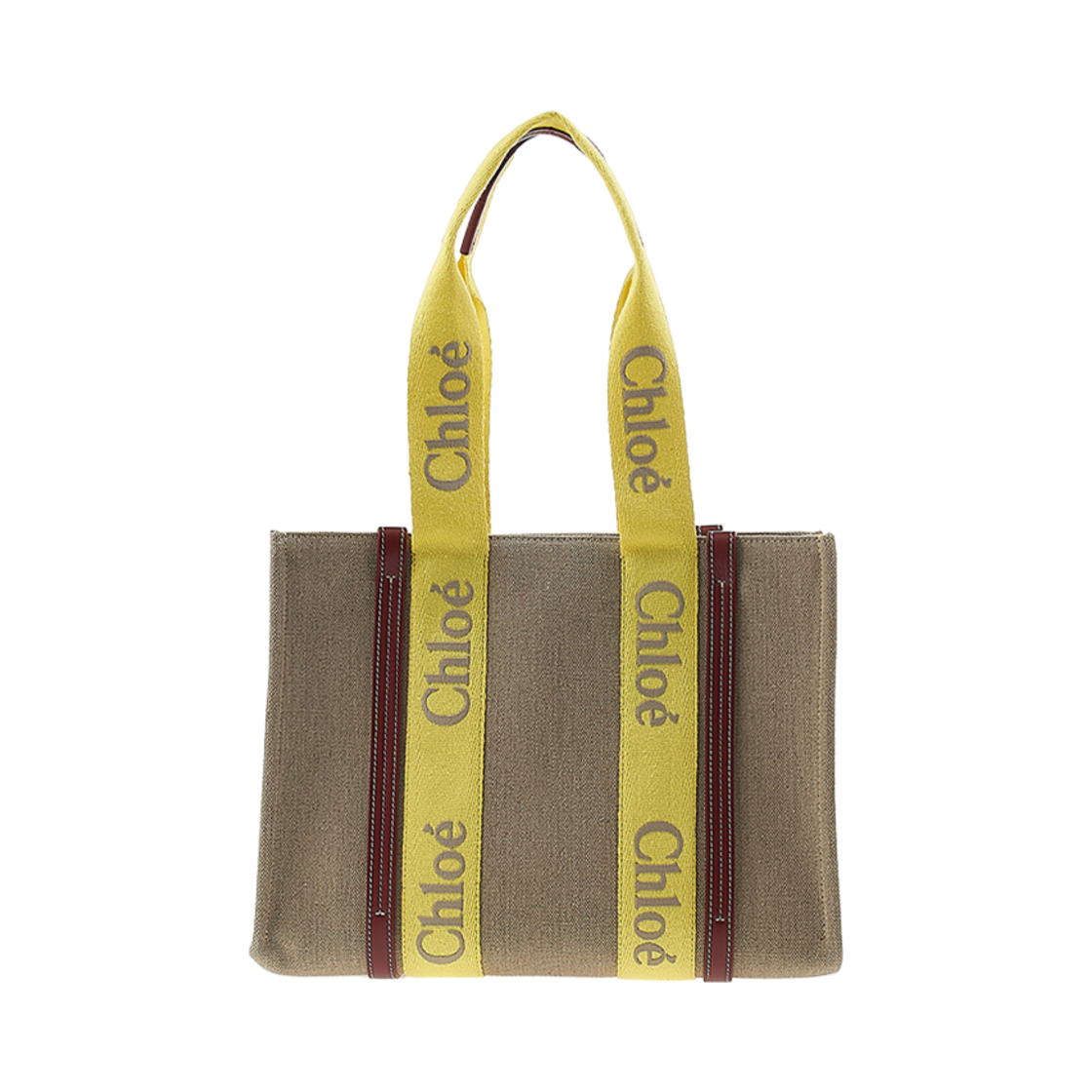CHC23US383K379V0 Chloe Medium Woody Tote Bag Yellow Beige