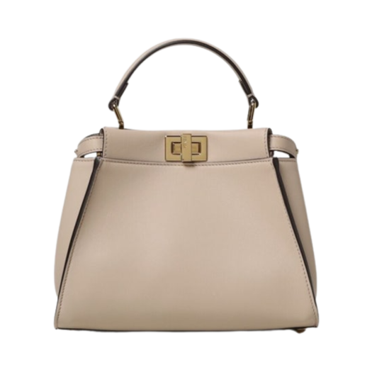 Fendi Peekaboo Leather Mini Bag Beige