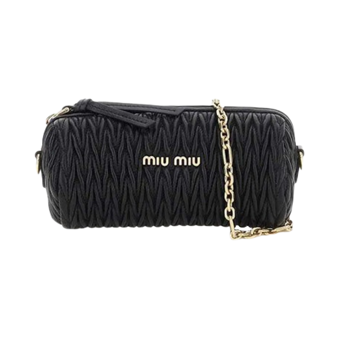 미우 미우 마테라쎄 나파 가죽 미니 숄더백 블랙(Miu Miu Matelasse Nappa Leather Mini Shoulder Bag Black) - 1