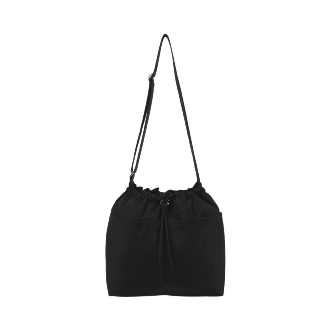 GU 나일론 드로우스트링 숄더백 블랙(GU Nylon Drawstring Shoulder Bag Black) - 1