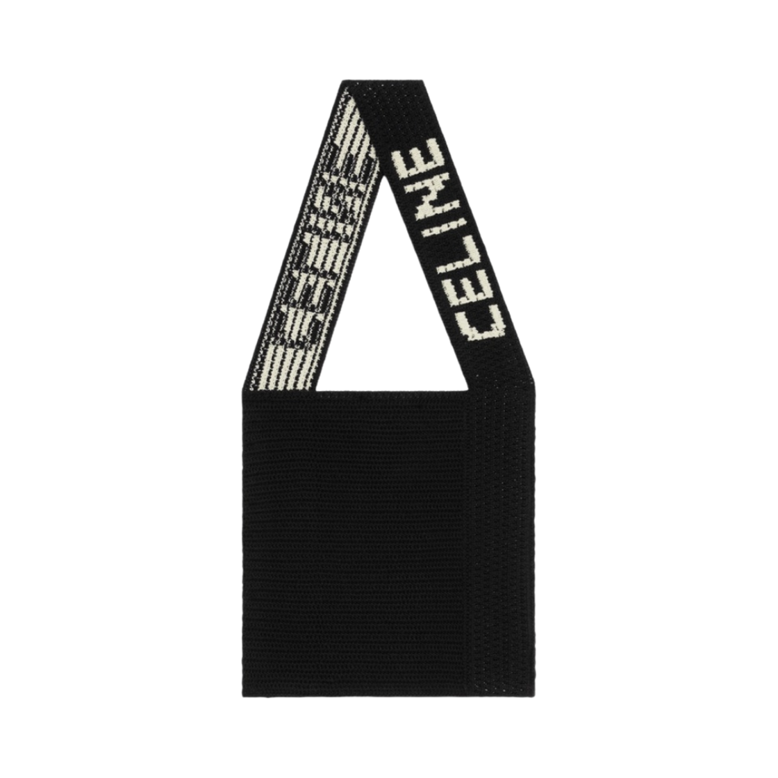 2ADCS817X-38EC Celine Bag in Crocheted Cotton Black Ecru