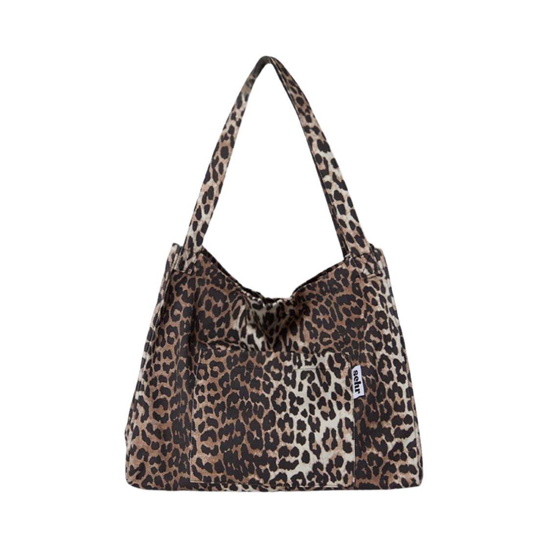 세르 레오파드 트윌코튼 빅백 브라운(SEHR Leopard Twill Cotton Big Bag Brown)