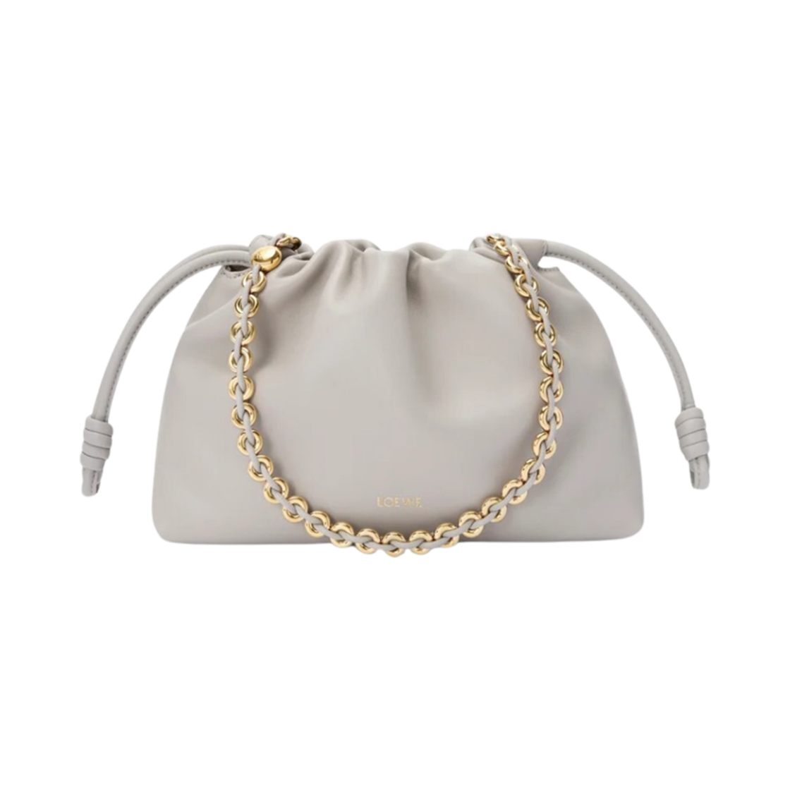 로에베 미디움 플라멘코 퍼스 백 인 멜로우 나파 램스킨 쉘 그레이(Loewe Medium Flamenco Purse Bag in Mellow Nappa Lambskin Shell Grey)