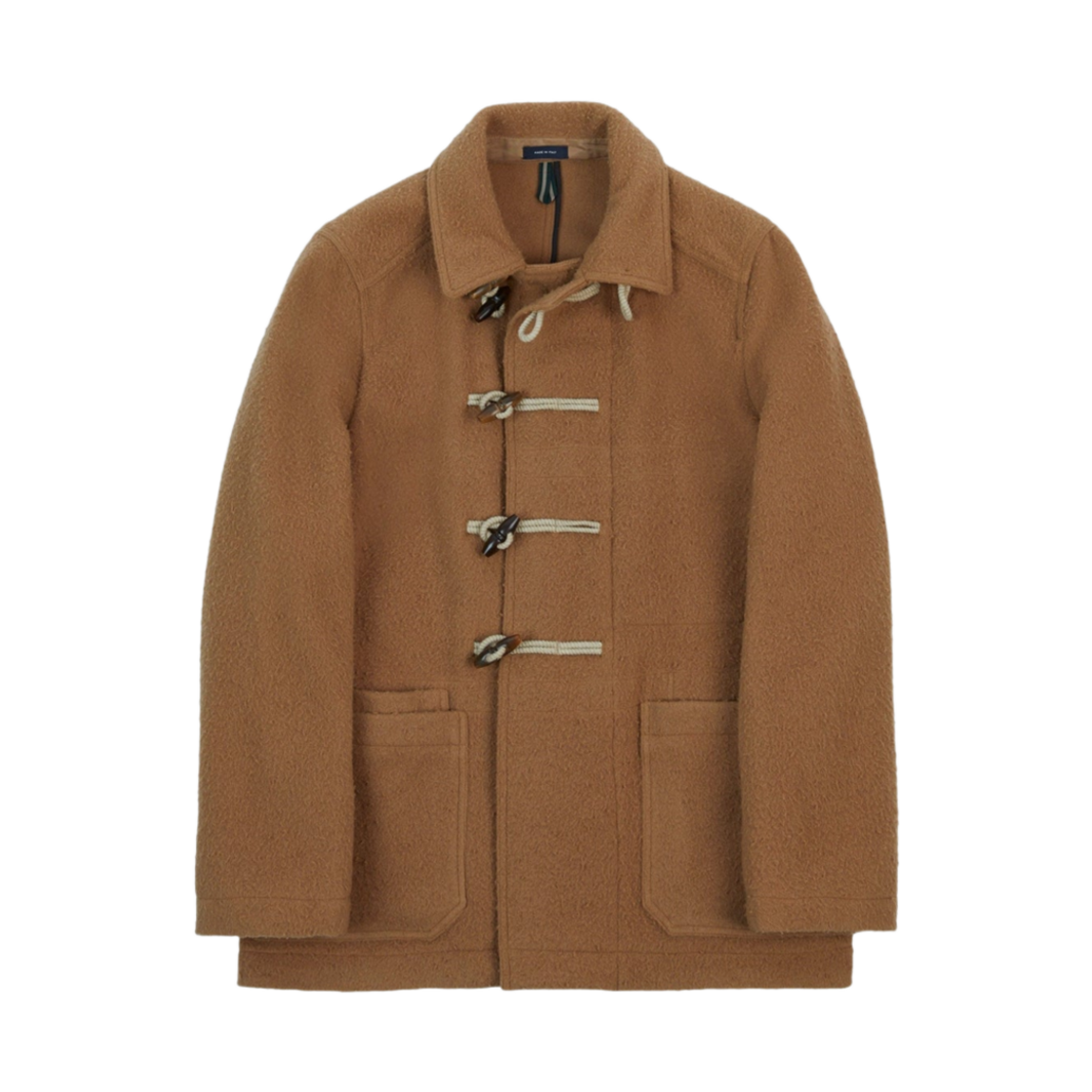 DR2A1R-24544-02-300 Drake's Casentino Wool Short Duffle Coat Camel