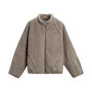 Zara x All Caps Studio Fleece Jacket Beige