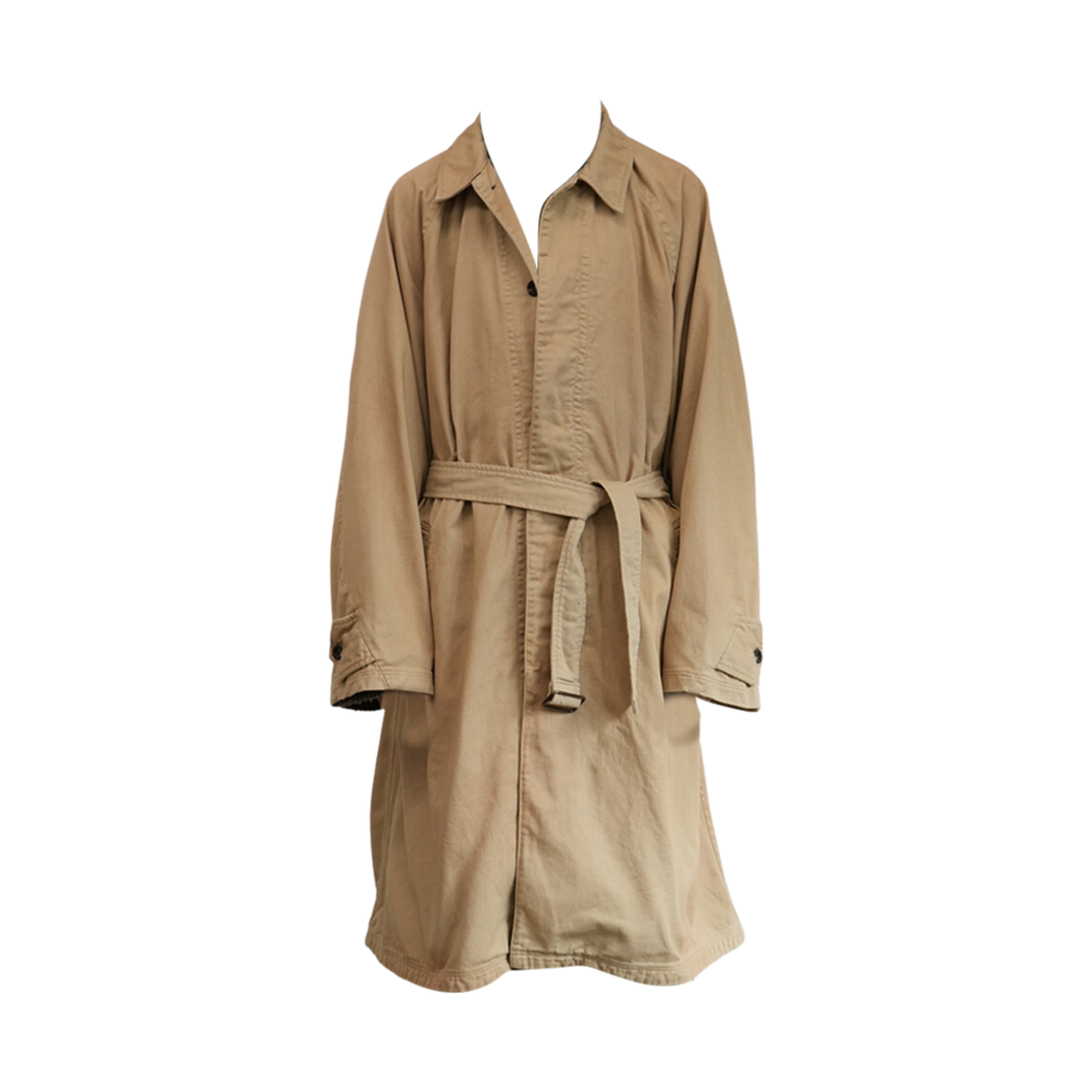 ANC-JK36 Ancellm Drill Balmacaan Coat Beige