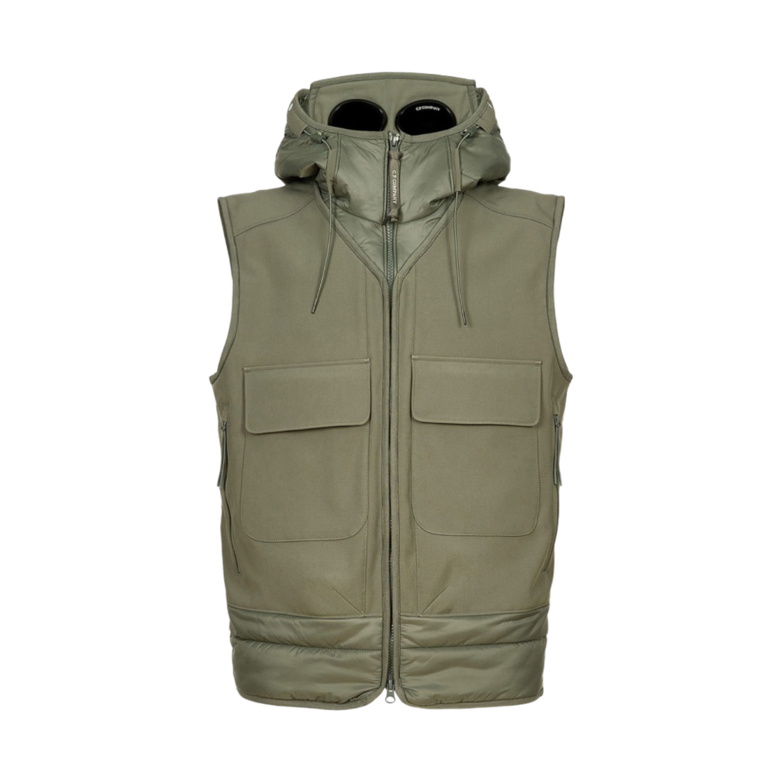 C.P. 컴퍼니 쉘-R 믹스드 고글 베스트 타임 그린 - 22FW(C.P. Company Shell-R Mixed Goggle Vest Thyme Green - 22FW) - 1
