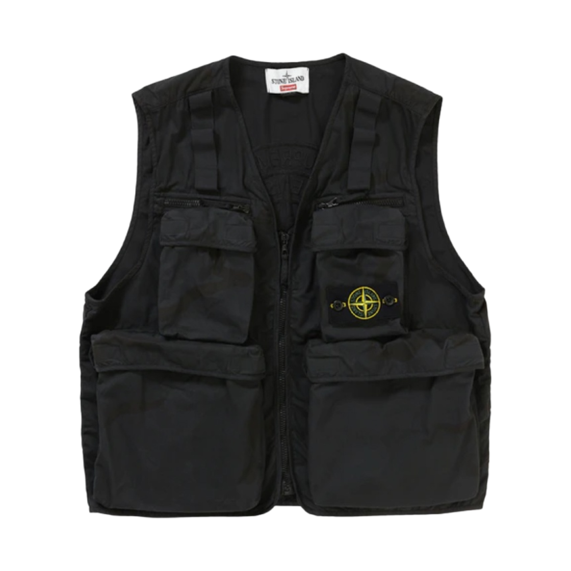 슈프림 x 스톤 아일랜드 카모 카고 베스트 블랙 카모 - 19SS