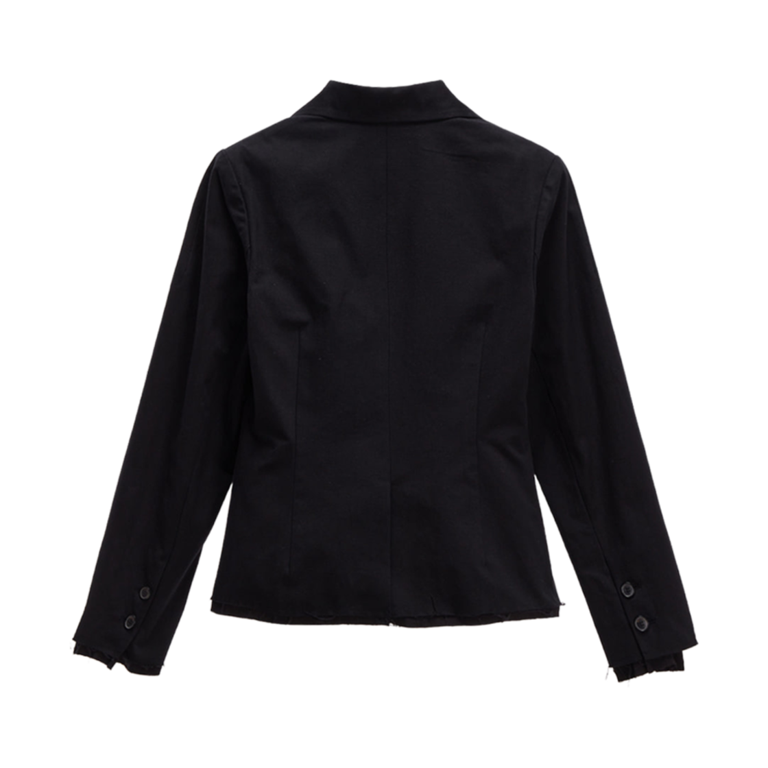 (W) 마뗑킴 로우 커팅 숏 라인 자켓 블랙((W) Matin Kim Raw Cutting Short Line Jacket Black) - 2
