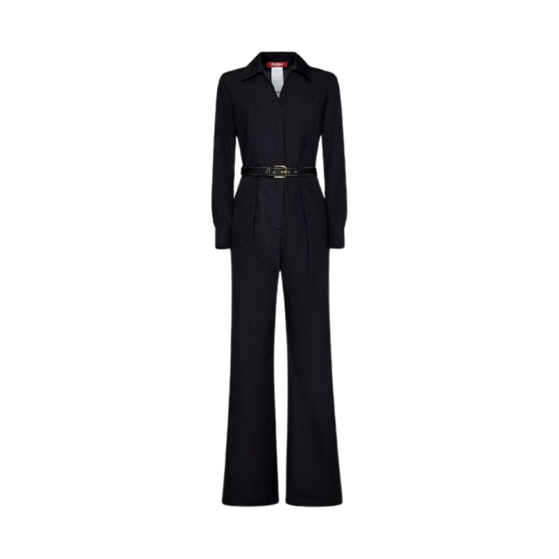 (W) 막스마라 스튜디오 발보라 포플린 점프수트 블랙((W) Max Mara Studio Valvola Poplin Jumpsuit Black)