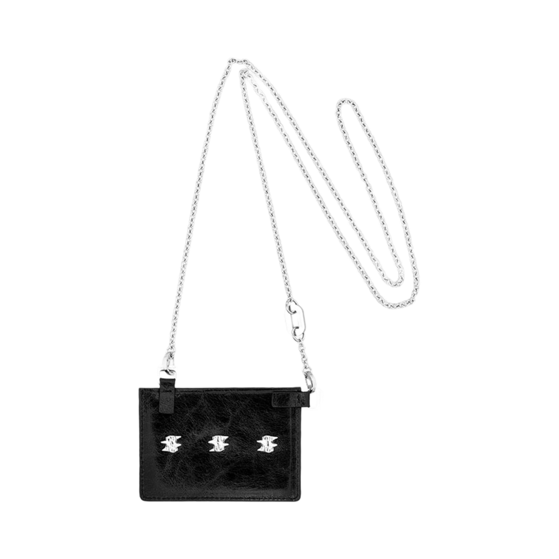 NO629S Sentiments No.629 Spiky Leather Card Wallet Cross Necklace Silver