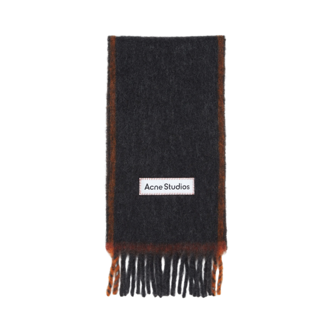 CA0290-900 Acne Studios Mohair Wool Fringe Muffler Black