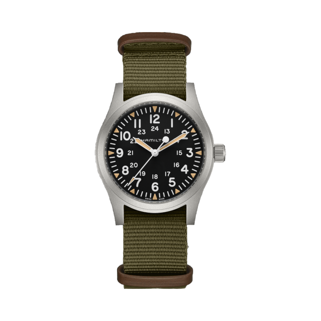 해밀턴 카키 필드 메카니컬 42mm 나토 스트랩 그린 블랙(Hamilton Khaki Field Mechanical 42mm Nato Strap Green Black)
