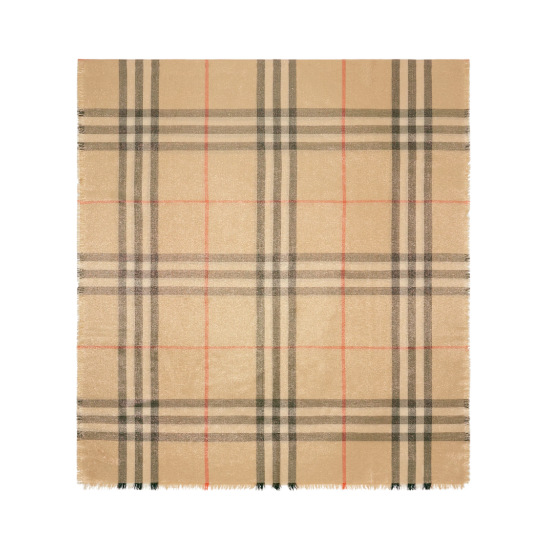 (W) 버버리 메탈릭 울 실크 스카프 샌드((W) Burberry Metallic Wool Silk Scarf Sand)