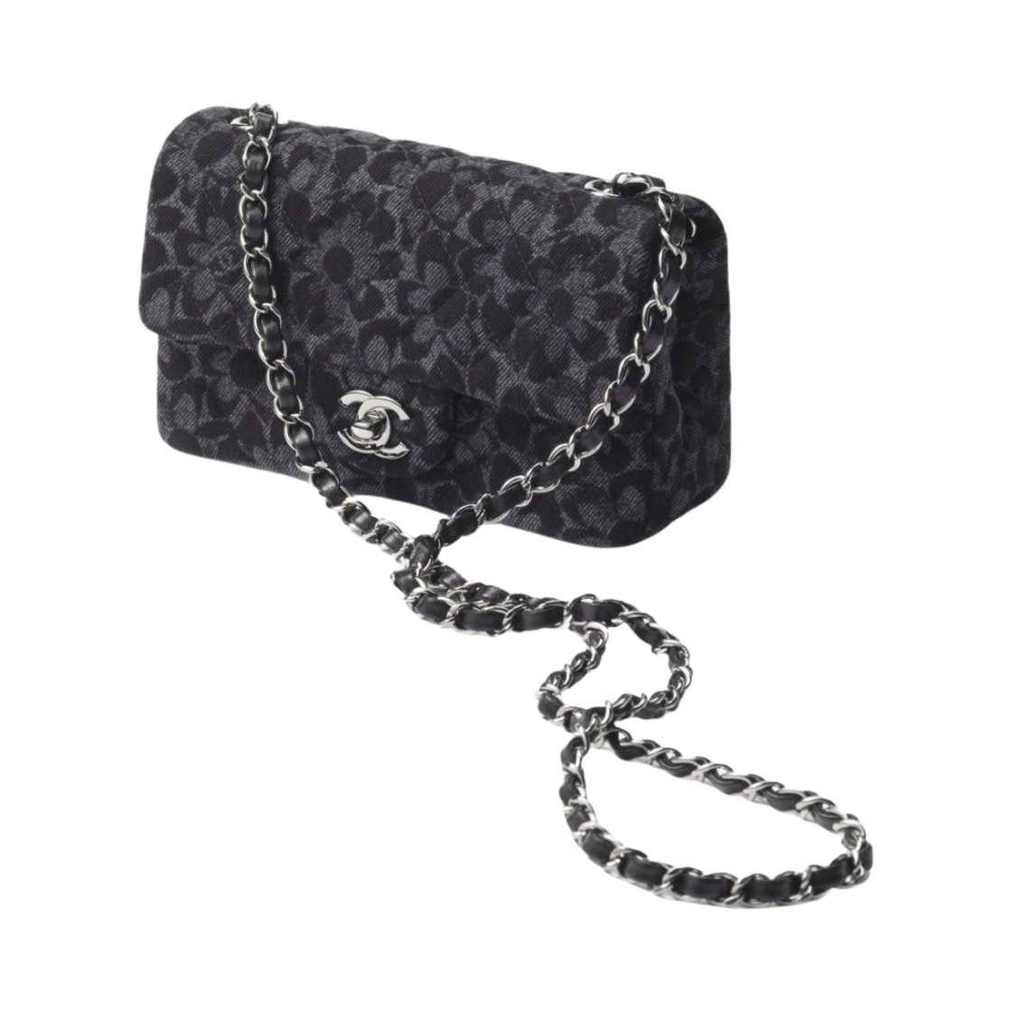 샤넬 미니 클래식 핸드백 프린티드 데님 & 루테늄 메탈 블랙(Chanel Mini Classic Handbag Printed Denim & Ruthenium Black) - 2