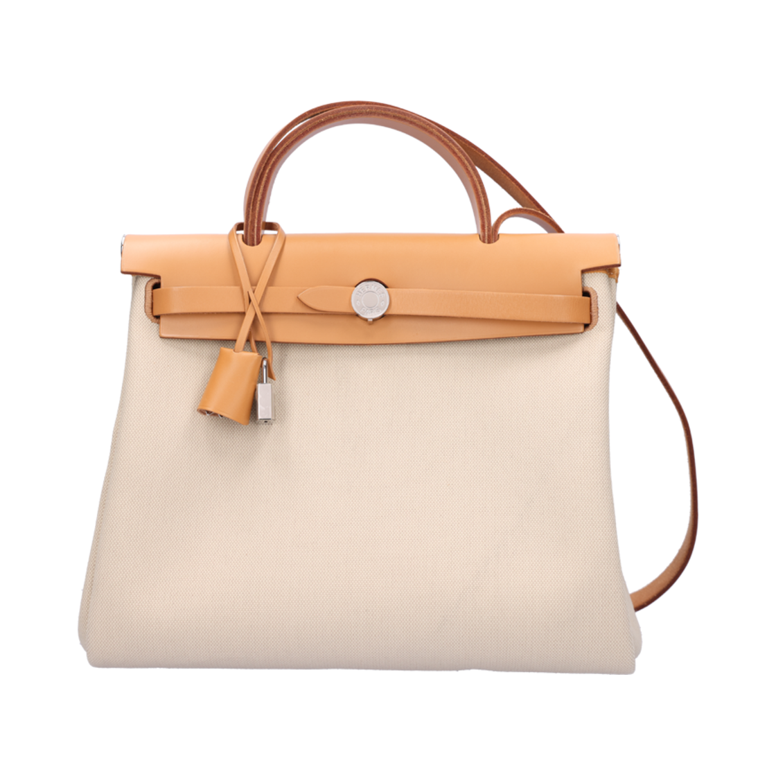 ITUIUORVT8GK HERMES Herbag Zip 31 Bag in Canvas Naturel/Sable with Palladium Hardware (U Stamp) - 대표 이미지 #1