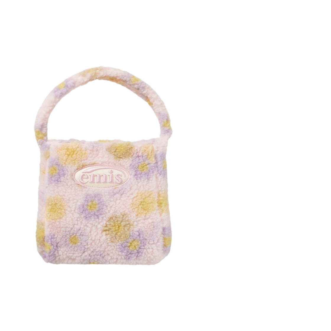 - Emis Flower Boucle Square Bag Pink