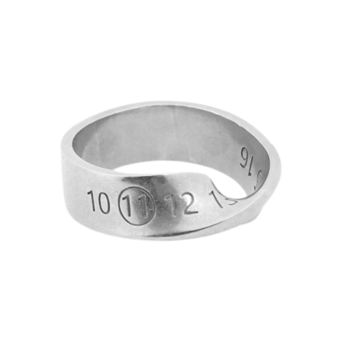 SM1UQ0057S12975951 Maison Margiela Logo Twisted Number Ring Silver