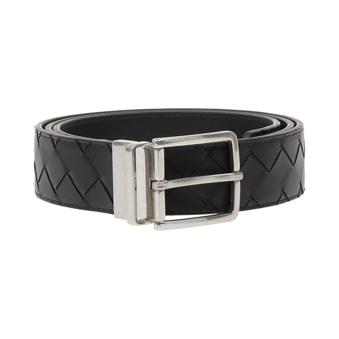 629864V3US28803 Bottega Veneta Intrecciato Belt Black